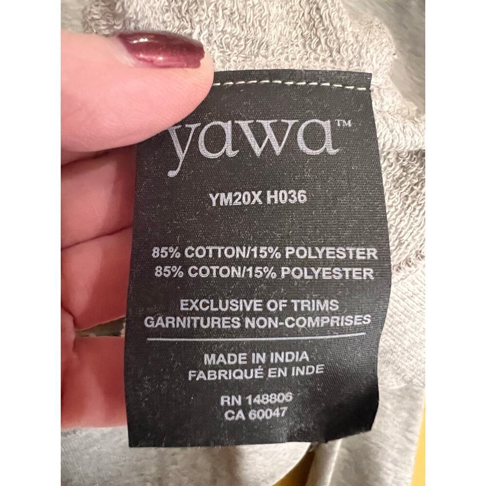 ☀️Yawa Gray Long Sleeve Crewneck Logo Pullover Sweatshirt Size L - Picture 6 of 8
